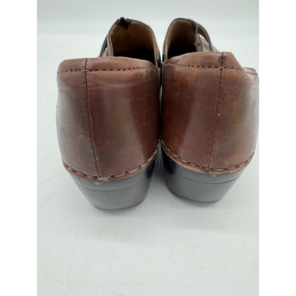 Dansko Womens Heels Leather Clogs Shoes Size 39 Brown Slip On Casual Round Toe - Picture 10 of 13